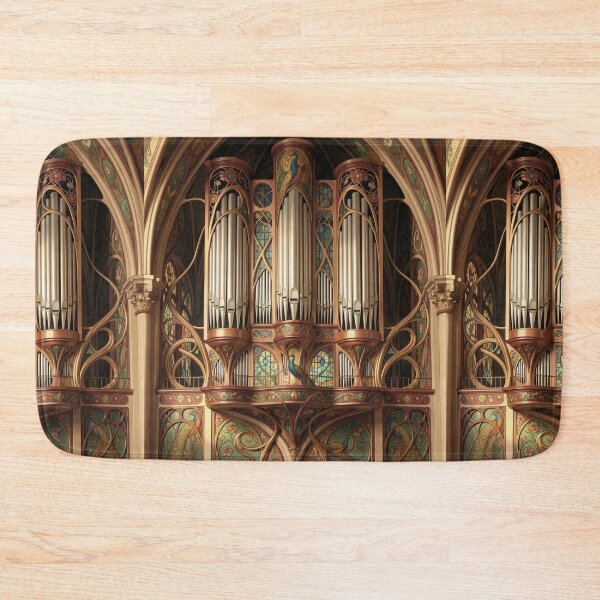 Item preview, Art Nouveau Grand Pipe Organ with Peacock Details designed and sold by pinkal.