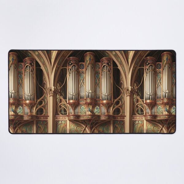 Item preview, Art Nouveau Grand Pipe Organ with Peacock Details designed and sold by pinkal.