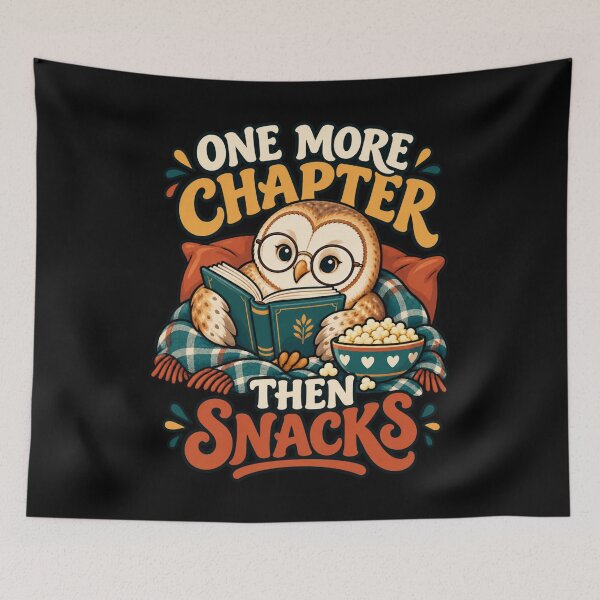 Item preview, One More Chapter Then Snacks - Reading Owl designed and sold by Good Mood Foundry.
