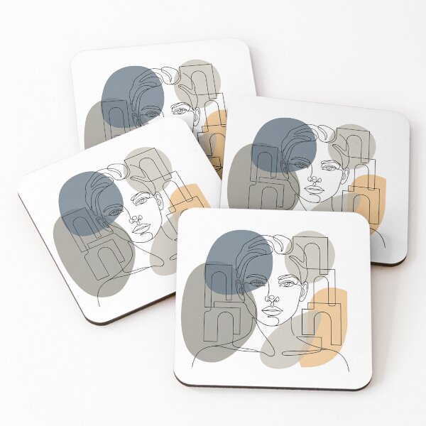 Item preview, Abstract Minimalist Line Art Woman with Geometric Shapes designed and sold by Artsyowlscrafts.