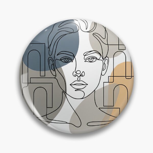 Item preview, Abstract Minimalist Line Art Woman with Geometric Shapes designed and sold by Artsyowlscrafts.