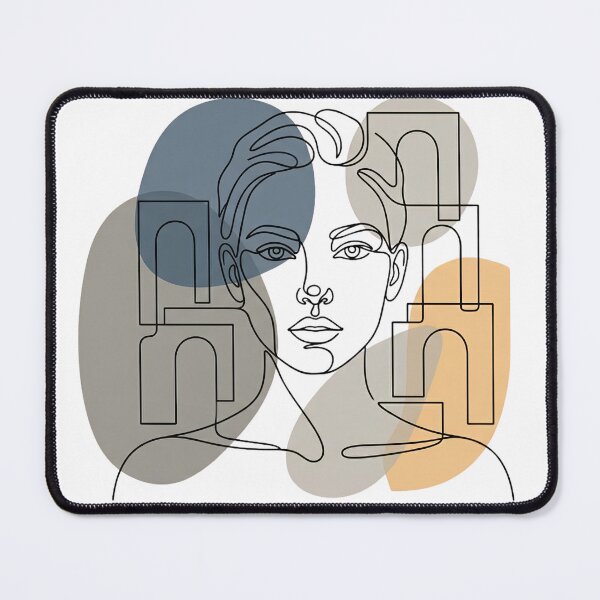 Item preview, Abstract Minimalist Line Art Woman with Geometric Shapes designed and sold by Artsyowlscrafts.