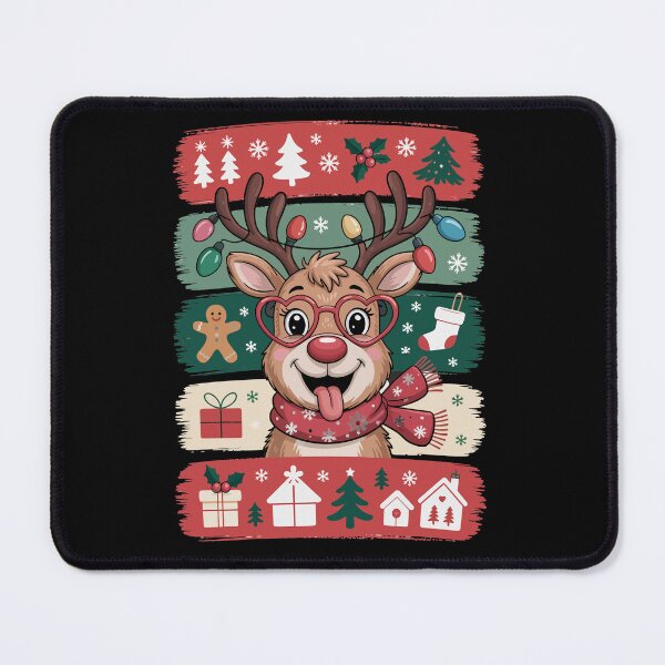 Item preview, Cute Christmas Reindeer – Funny Holiday Deer Heart Glasses Art designed and sold by jkrphoto.