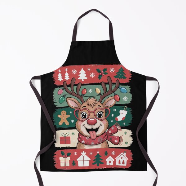 Item preview, Cute Christmas Reindeer – Funny Holiday Deer Heart Glasses Art designed and sold by jkrphoto.