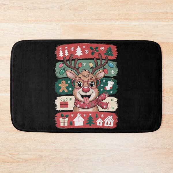 Item preview, Cute Christmas Reindeer – Funny Holiday Deer Heart Glasses Art designed and sold by jkrphoto.