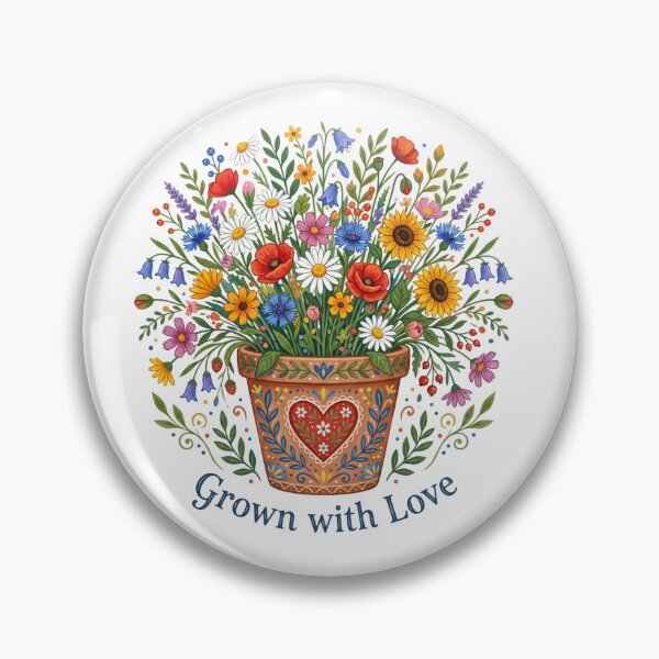 Item preview, Grown With Love Folk Art Flower Pot designed and sold by Sanan Israyilli.