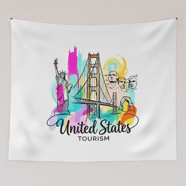 Item preview, United States Tourism Colorful Illustration designed and sold by EdwinkOne.