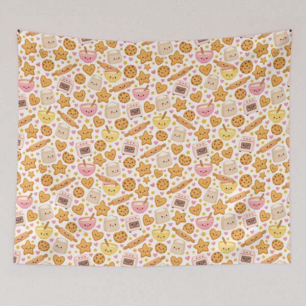 Aperçu de l'œuvre Motif sans couture Kawaii Cookie Baking Friends créée et vendue par Inkworksbyshery.