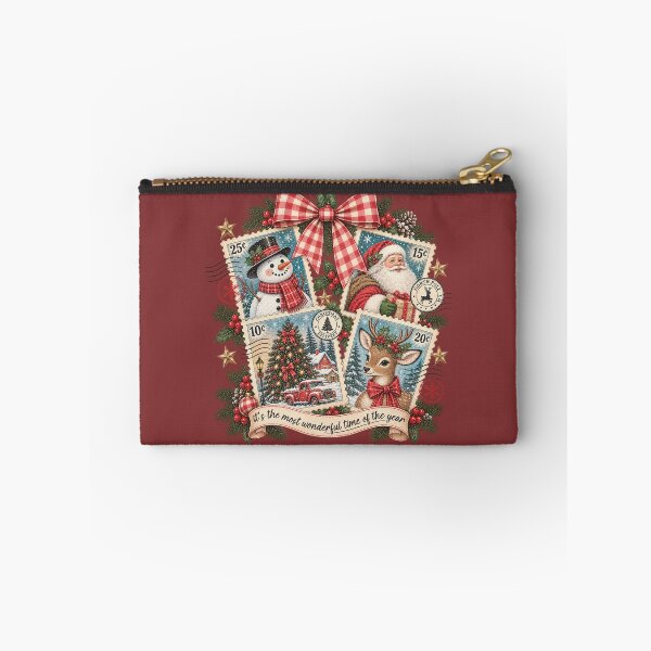 Item preview, Retro Christmas Stamps Shirt Santa Clause Rain Deer Christmas Tree Snowman Vintage Nostalgia Holiday Tee designed and sold by LessIsLoud.