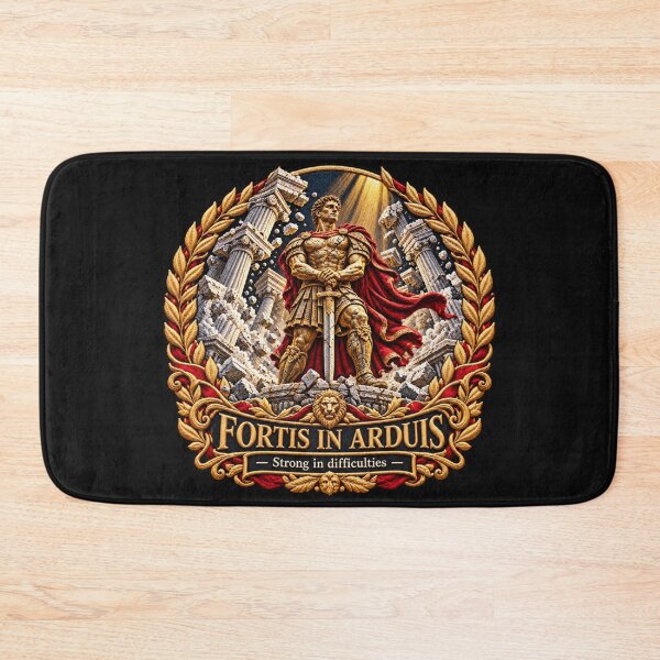 Item preview, Roman Warrior Embroidery – Fortis in Arduis Latin Motto Art designed and sold by Emoji Emblems.
