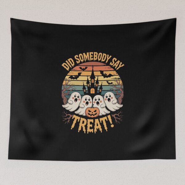 Item preview, Did Somebody Say Treat – Funny Halloween Ghost Haunted House Art designed and sold by jkrphoto.