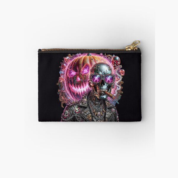 Item preview, Halloween Cyborg Skull Pumpkin Pink Lightning designed and sold by Voodoo Store Paranormal Collections.