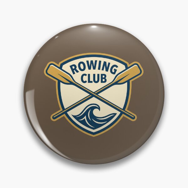 Item preview, Vintage Rowing Club Wave Crossed Oars Shield Crest Graphic designed and sold by KiwiRider.