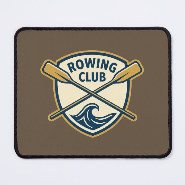 Item preview, Vintage Rowing Club Wave Crossed Oars Shield Crest Graphic designed and sold by KiwiRider.