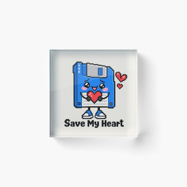 Item preview, Cute Floppy Disk Heart Pixel Art Retro Computer Design designed and sold by MetaModel Editions.