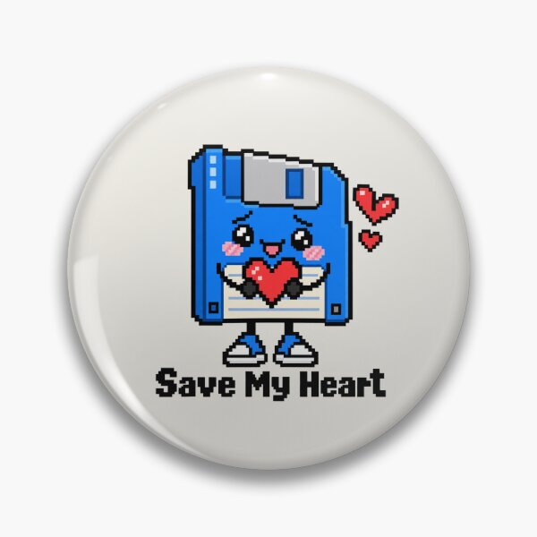 Item preview, Cute Floppy Disk Heart Pixel Art Retro Computer Design designed and sold by MetaModel Editions.