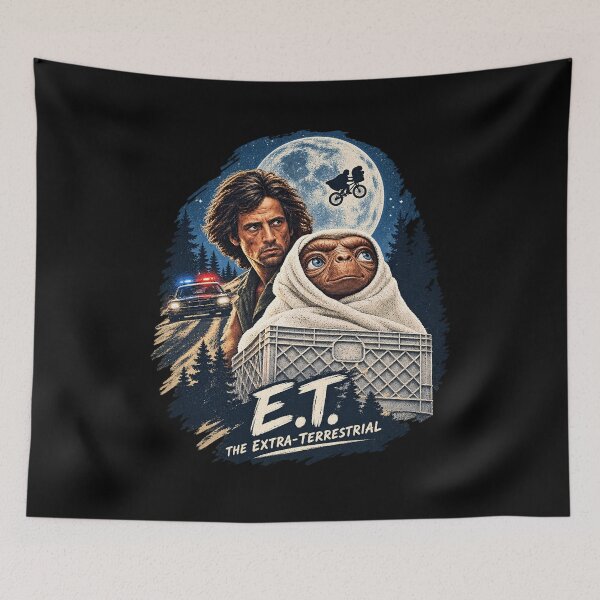 Aperçu de l'œuvre Rambo et E.T. : un mashup hilarant des années 80 avec Sylvester Stallone et un extraterrestre créée et vendue par CatiaStudioArt.