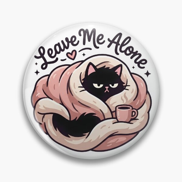 Item preview, Leave Me Alone Cozy Black Cat Cute Introvert Coffee Humor designed and sold by Artsyowlscrafts.