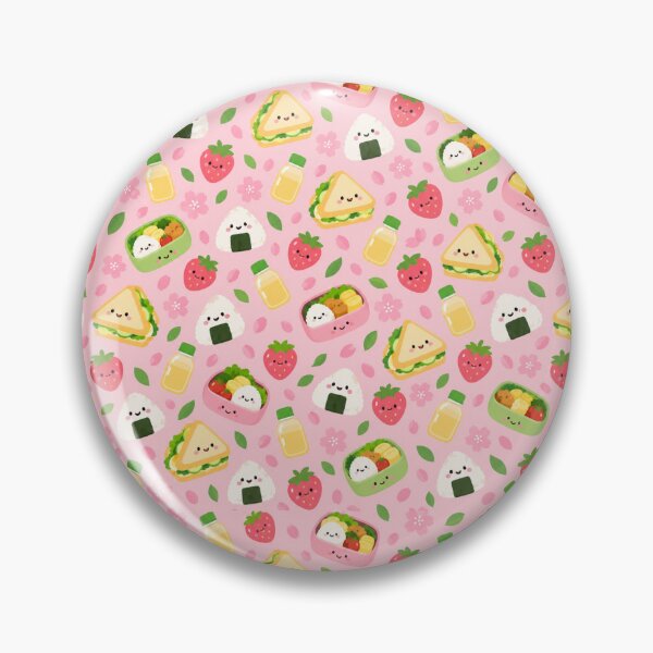 Item preview, Kawaii Cherry Blossom Picnic Cute Seamless Pattern Print designed and sold by Inkworksbyshery.