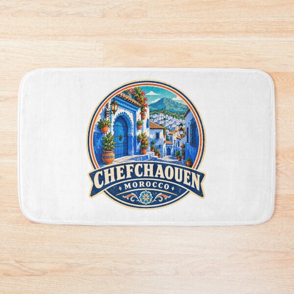 Item preview, Chefchaouen Morocco Blue City Vintage Travel Poster designed and sold by Globalcitytees.