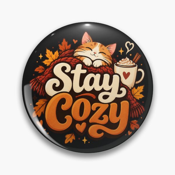 Item preview, Stay Cozy Autumn Cat Coffee – Cute Cozy Fall Aesthetic Quote designed and sold by Sanika arts .