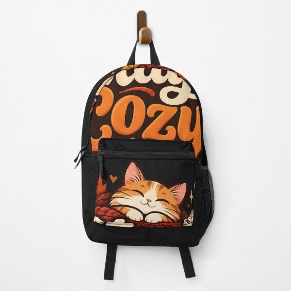 Item preview, Stay Cozy Autumn Cat Coffee – Cute Cozy Fall Aesthetic Quote designed and sold by Sanika arts .
