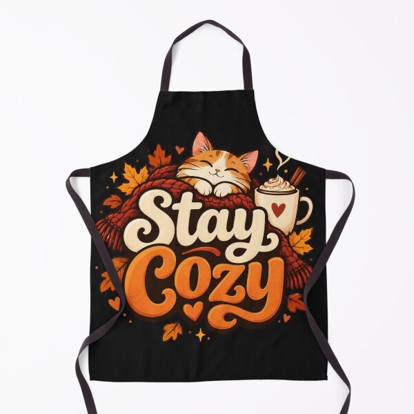 Item preview, Stay Cozy Autumn Cat Coffee – Cute Cozy Fall Aesthetic Quote designed and sold by Sanika arts .