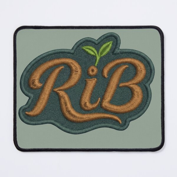 Item preview, Organic Earth Typography Forest Teal Embroidered Style designed and sold by Rib-Brand.