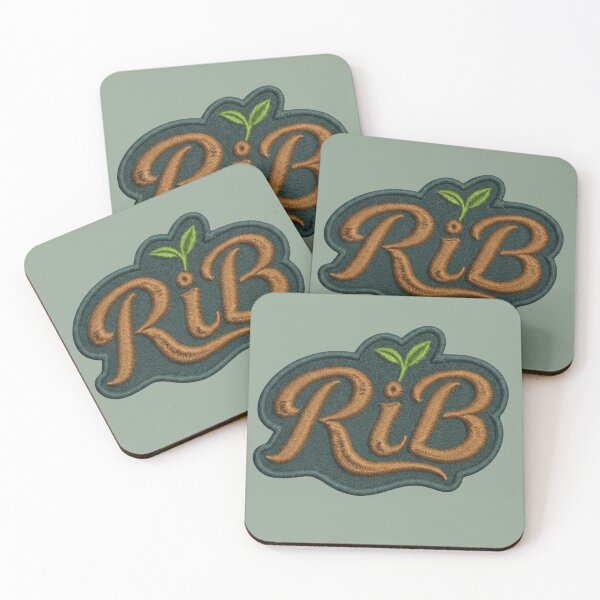 Item preview, Organic Earth Typography Forest Teal Embroidered Style designed and sold by Rib-Brand.
