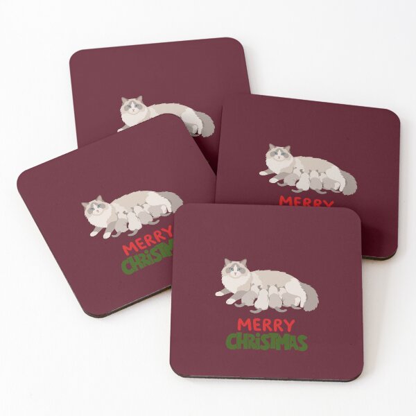 Item preview, Cute Ragdoll Cat Merry Christmas Holiday Art designed and sold by stormk10.