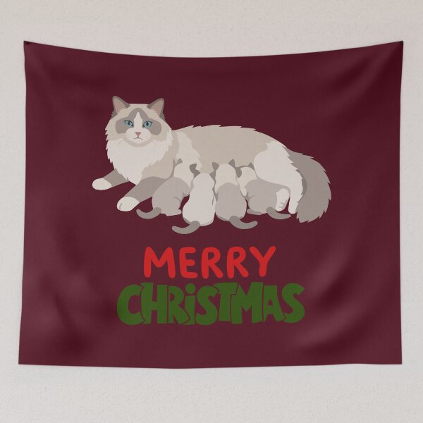 Item preview, Cute Ragdoll Cat Merry Christmas Holiday Art designed and sold by stormk10.