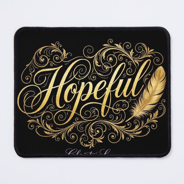 Item preview, Hopeful — Inspirational Gold Script Black and Gold Shirt designed and sold by christylynn1.