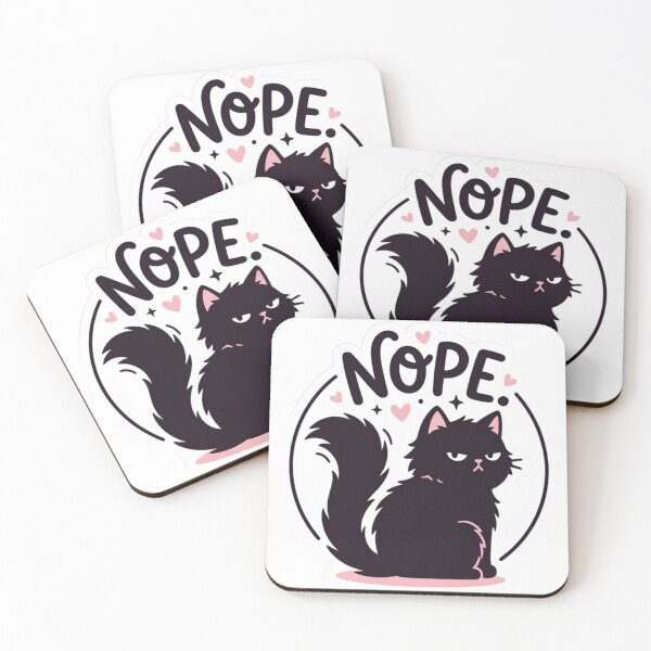 Item preview, Nope Sassy Black Cat Cute Funny Introvert Humor designed and sold by Artsyowlscrafts.