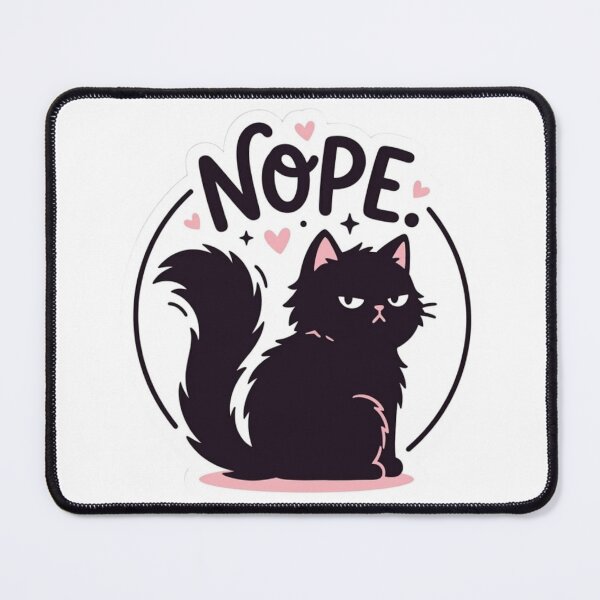 Item preview, Nope Sassy Black Cat Cute Funny Introvert Humor designed and sold by Artsyowlscrafts.