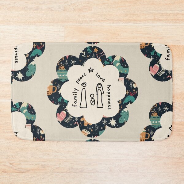 Item preview, Family Peace Love Happiness Nordic Christmas Pattern Art designed and sold by Liberarteprint.
