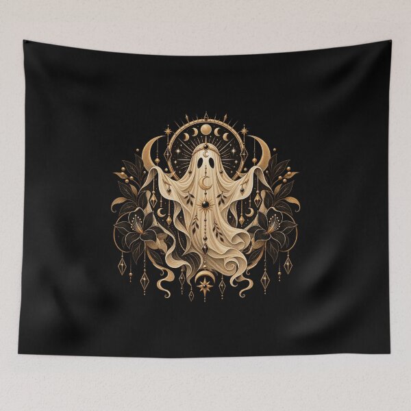Item preview, Boho Celestial Ghost Sun Moon Crown Art designed and sold by BohoMysticArt.
