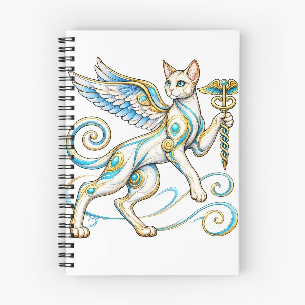 Item preview, Greek Messenger God Cat with Winged Caduceus designed and sold by ChicClicker.