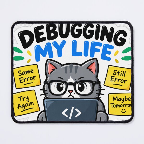 Item preview, Debugging My Life – Funny Programmer Cat Sticker designed and sold by Kushwaha18.