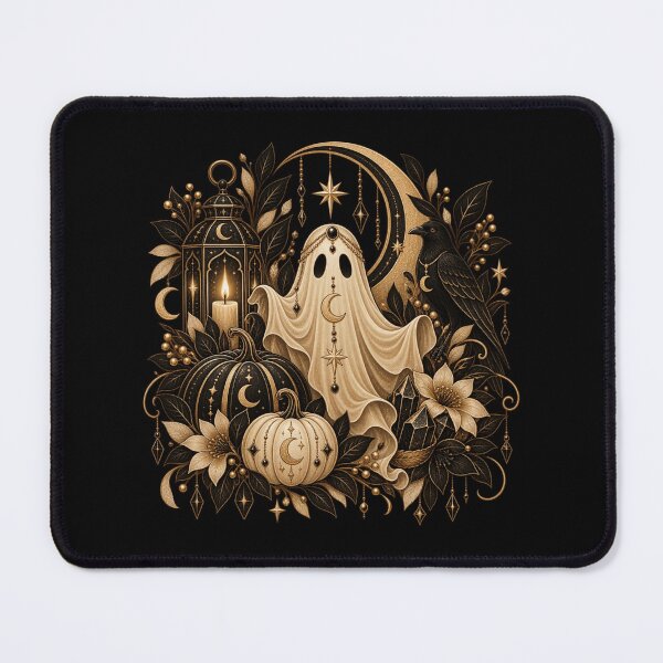 Item preview, Boho Celestial Ghost Pumpkin Lantern Art designed and sold by BohoMysticArt.