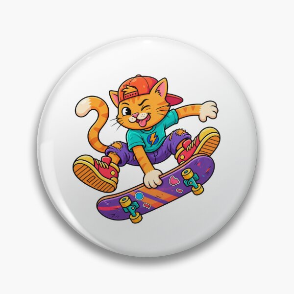 Item preview, Skateboarding Cat | Kawaii Street Skateboard Cartoon Retro Art designed and sold by MrDev.