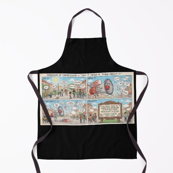 Item preview, Freedom of expression – comic with megaphone, debate and respect designed and sold by Mianku | Für das Leben.