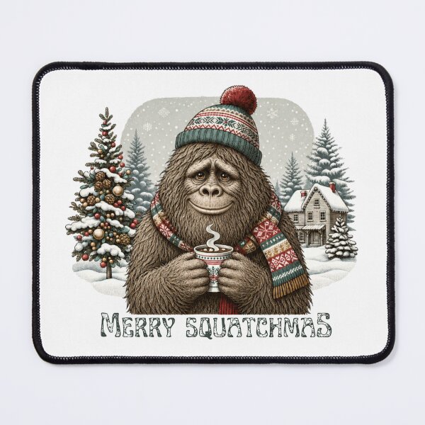 Item preview, Merry Squatchmas Bigfoot Christmas Design, Cozy Sasquatch Hot Cocoa Holiday Graphic designed and sold by LivingFullofFun.