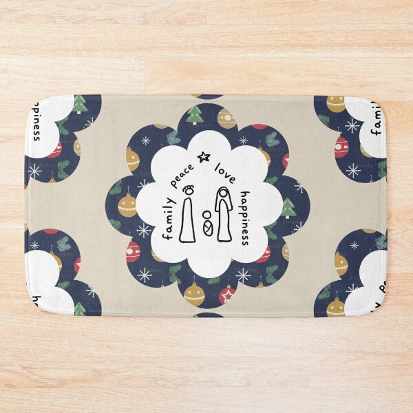 Item preview, Family Peace Love Happiness Christmas Pattern Art designed and sold by Liberarteprint.