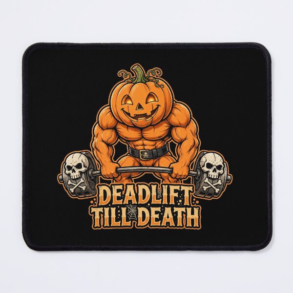Item preview, Deadlift Till Death Funny Pumpkin Halloween Gym designed and sold by StrongEveryDayStore.