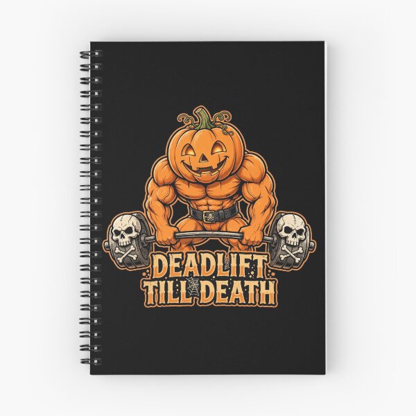 Item preview, Deadlift Till Death Funny Pumpkin Halloween Gym designed and sold by StrongEveryDayStore.