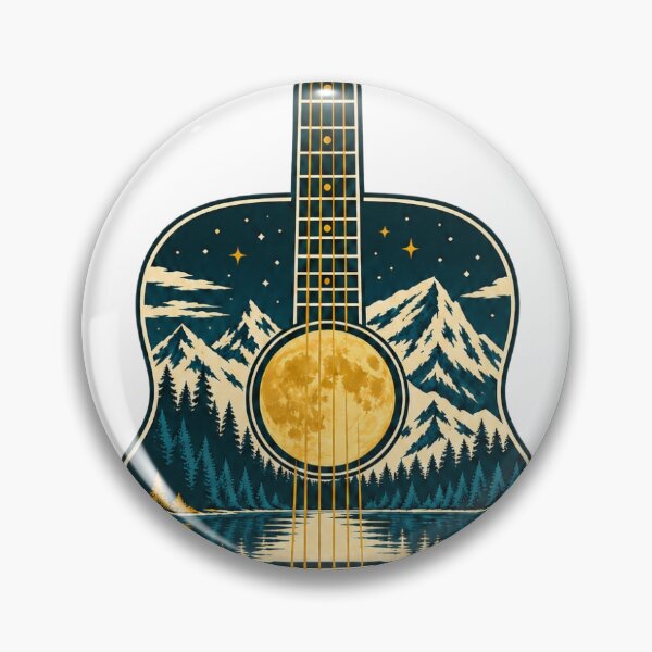 Item preview, Nature Guitar – Mountain Lake Illustration designed and sold by Anna Brizuela.