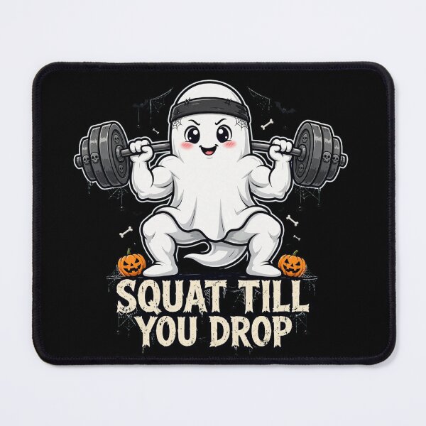 Item preview, Squat Till You Drop Funny Halloween Ghost Gym Squat designed and sold by StrongEveryDayStore.