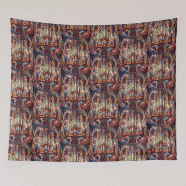 Item preview, Psychedelic Cosmic Pipe Organ Art Print designed and sold by pinkal.