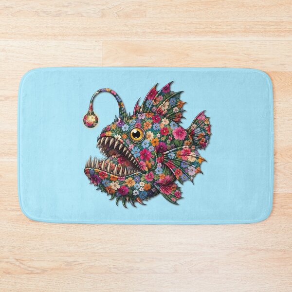 Item preview, Anglerfish | Colorful Floral Deep Sea Fish Art | Ocean Floral Collection designed and sold by Zaru Art Studio.