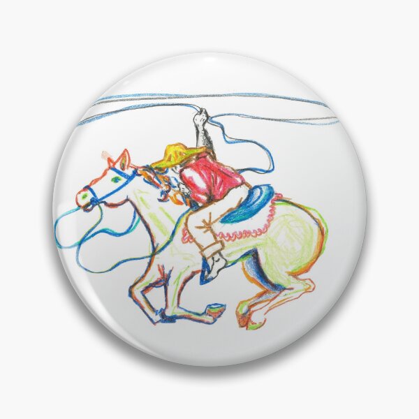 Item preview, Rodeo cowboy western colorful crayon sketch lasso west texas rainbow designed and sold by bunnylover4life.